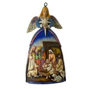 Jim Shore Heartwood Creek Nativity Angel Figurine Ornament 2006 4" Resin No Halo